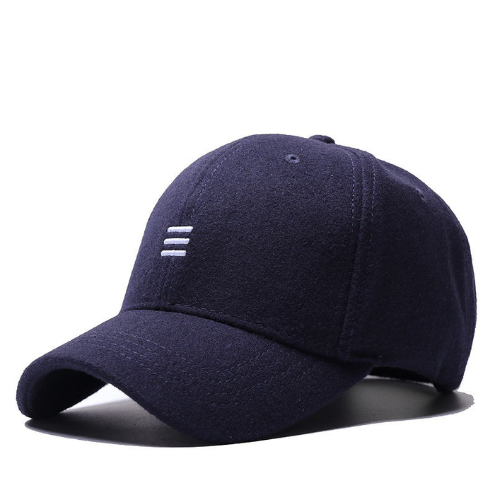 Dad Winter Headwear Male Warm Felt Sports Cap Man Big Size Wool Baseball Hats 55-60cm , 60-65cm - foxberryparkproducts