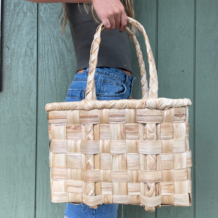 Handmade Tahitian Lauhala Woven Tote