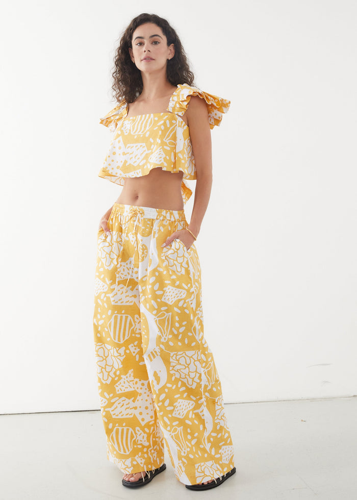 Aloe Top in Cleo Print, Luxury and  Ethically Made Women's Tops Ethically Made Women's Tops