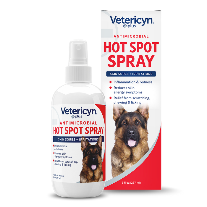 Vetericyn Plus® Antimicrobial Hot Spot Spray bottle and box