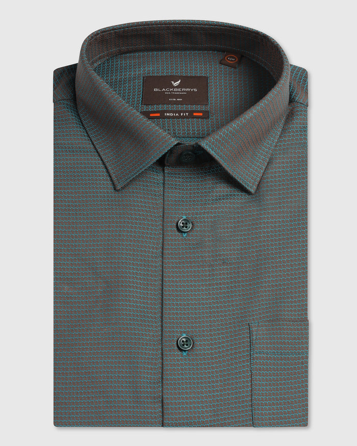 Beetle Half Sleeve Textured Shirt - Recite