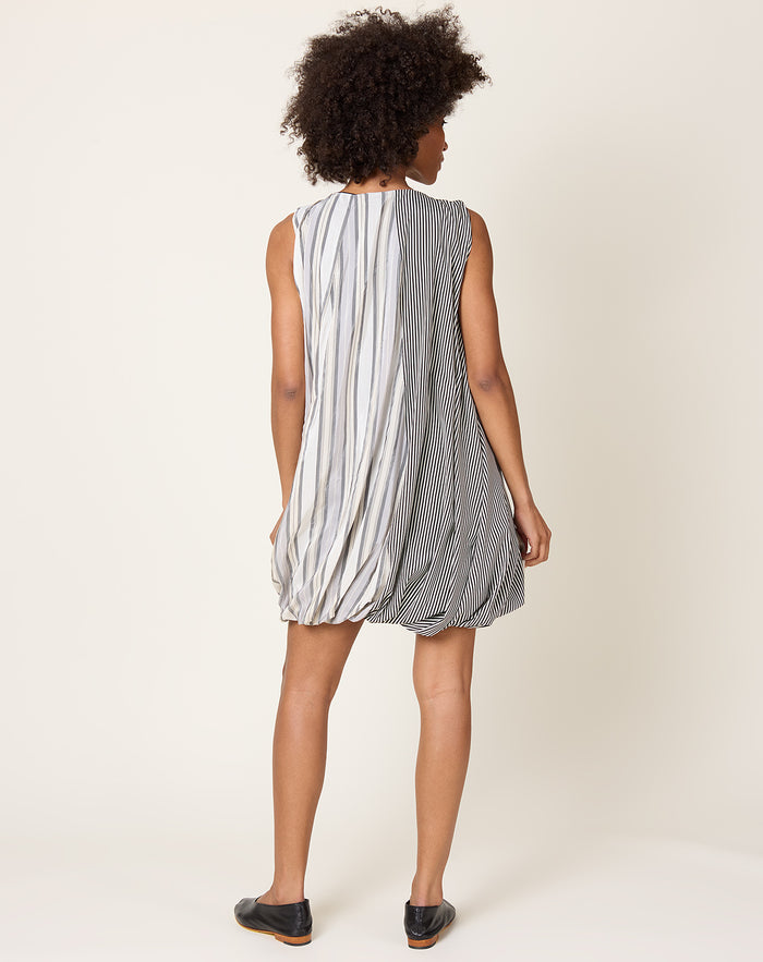Baserange Bella Dress in Grey Stripe