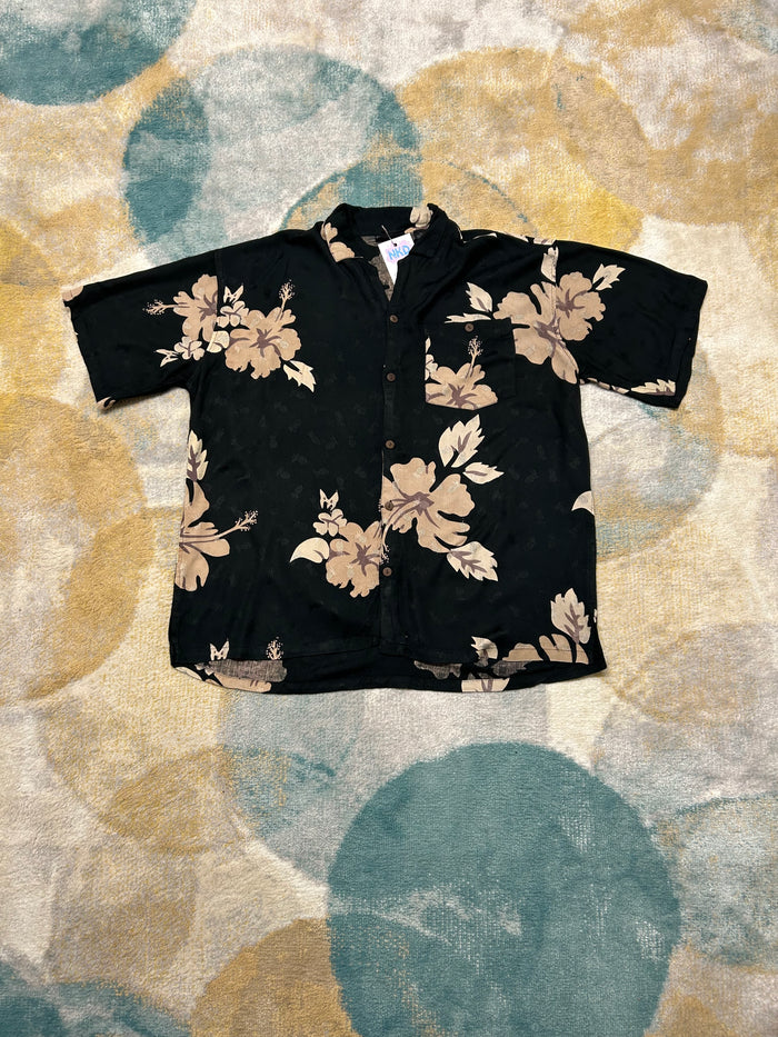 Black flower shirt