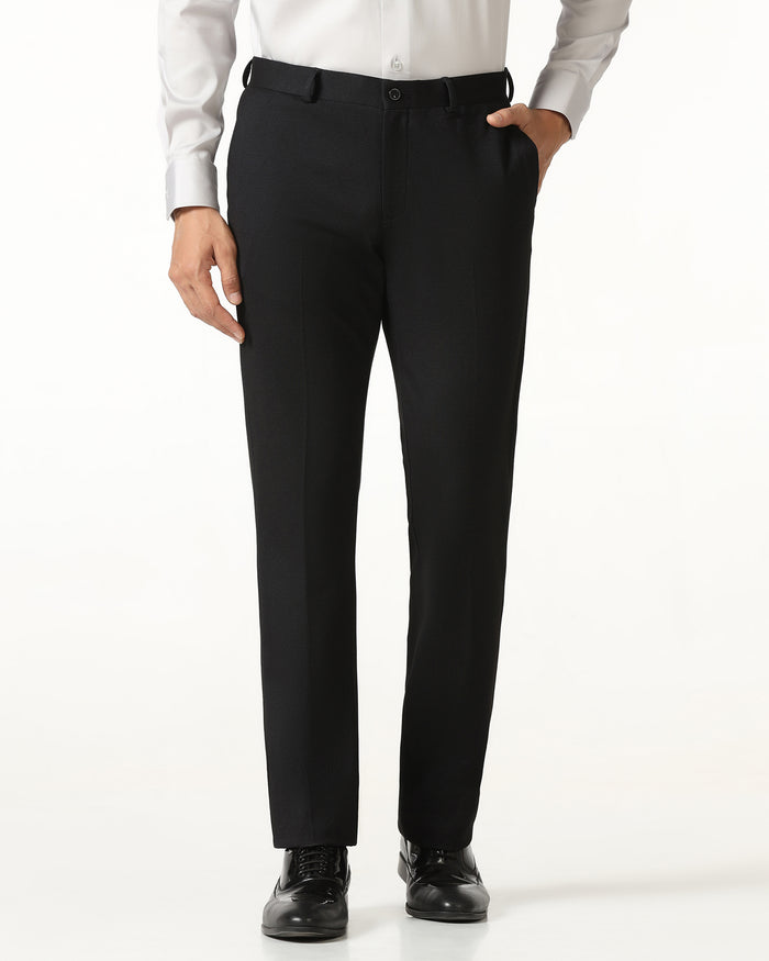 Black Must Haves Textured Trouser - Miggins