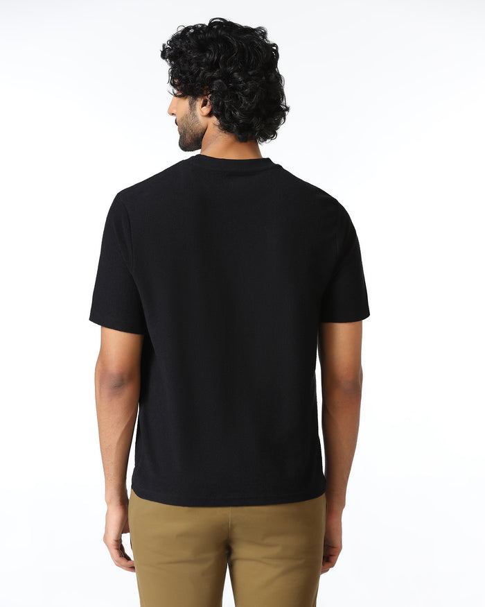 Black Relaxed Fit Printed T-Shirt - Abio