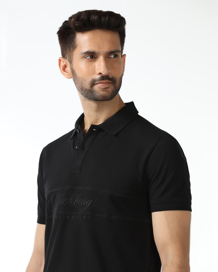 Black Solid Polo - Grand