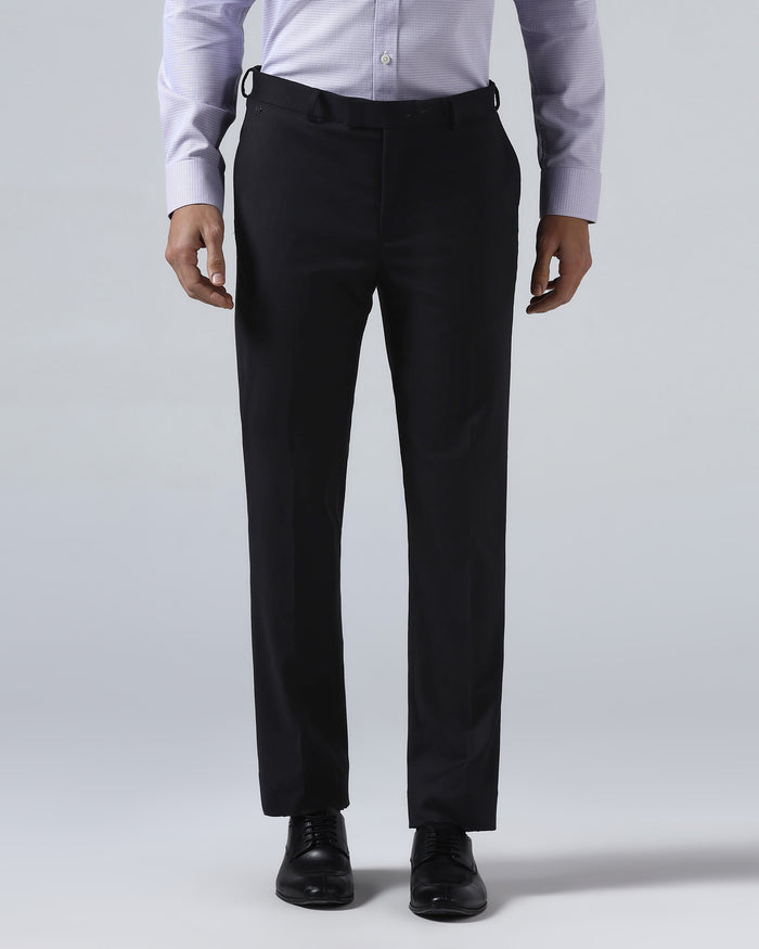 Black Solid Trouser - Liano