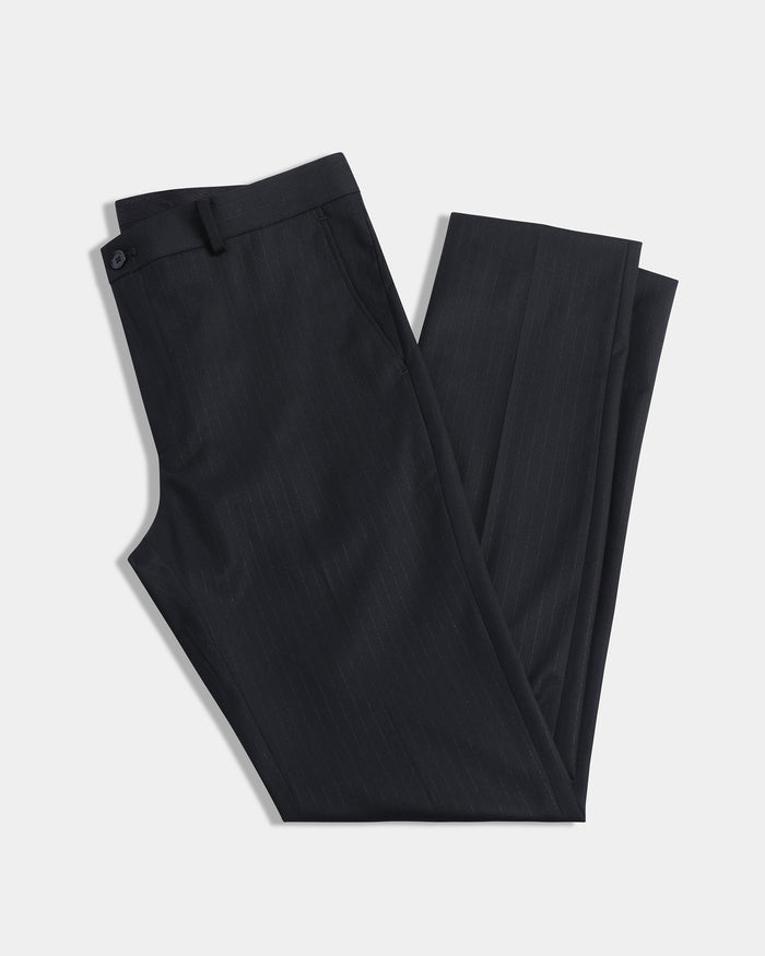 Black Stripe Trouser - Black-271