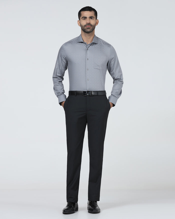 Black Textured Trouser - Bernardo