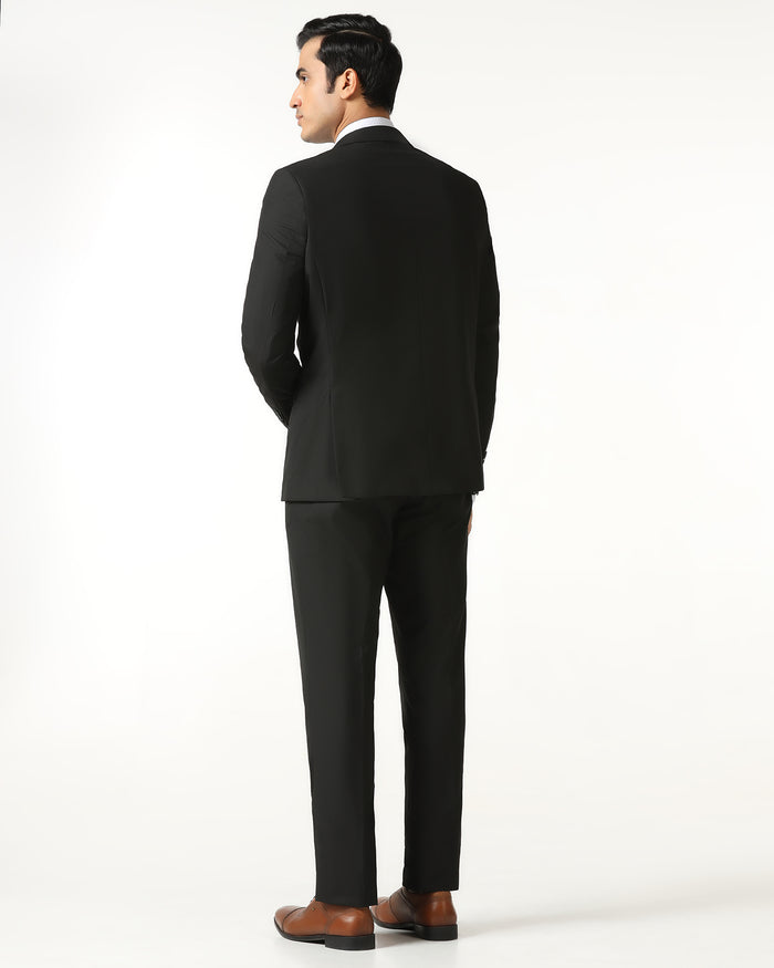 Black Two Piece Solid Suit - Jorris