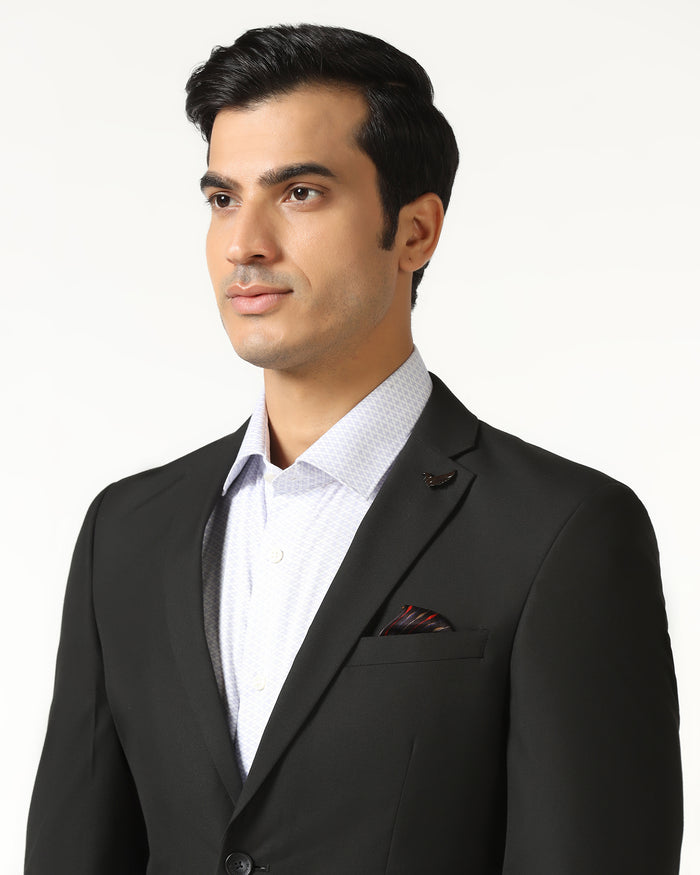 Black Two Piece Solid Suit - Jorris