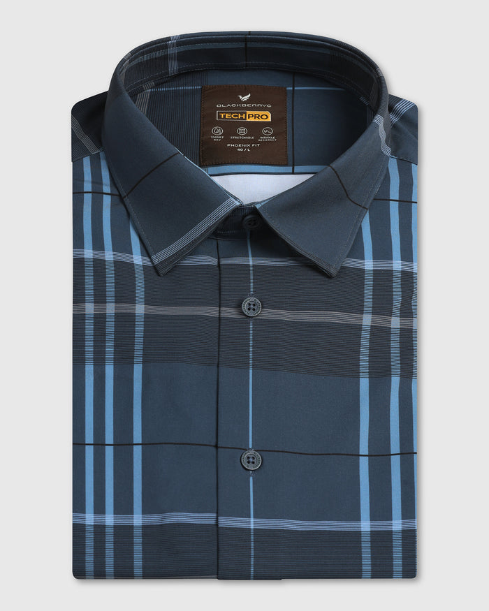 Blue Half Sleeve Techpro Check Shirt - Glen