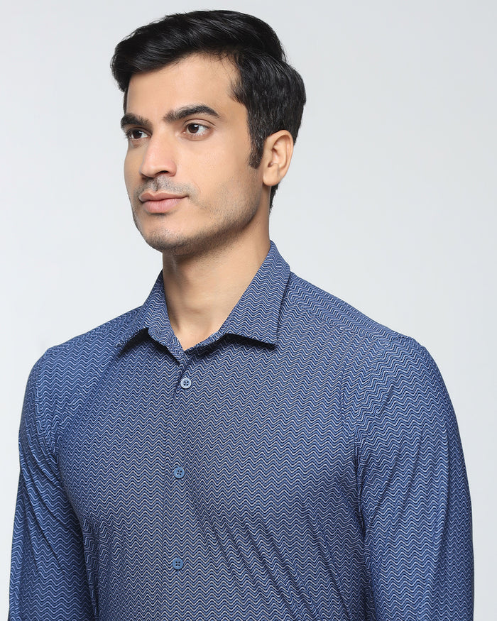 Blue TechPro Printed Shirt - Galaxy