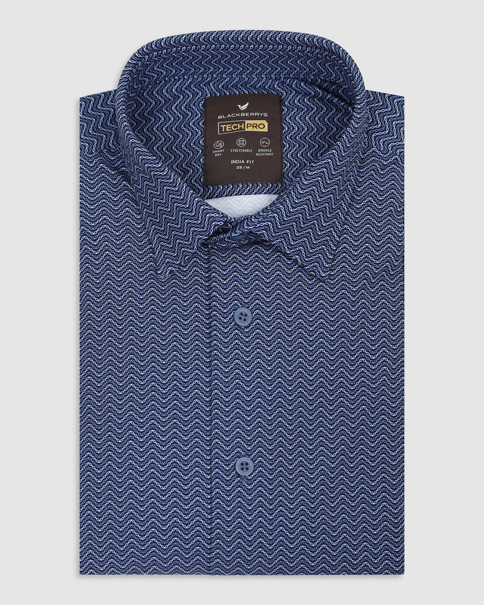 Blue TechPro Printed Shirt - Galaxy
