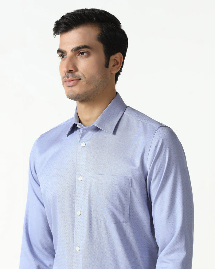 Blue Non Iron Textured Shirt - Relate