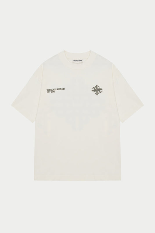 BLURRED GRAPHIC EMBLEM T-SHIRT - KHAKI