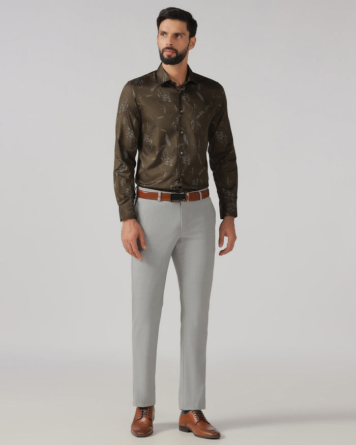 Brown Oliv Printed Shirt - Phase