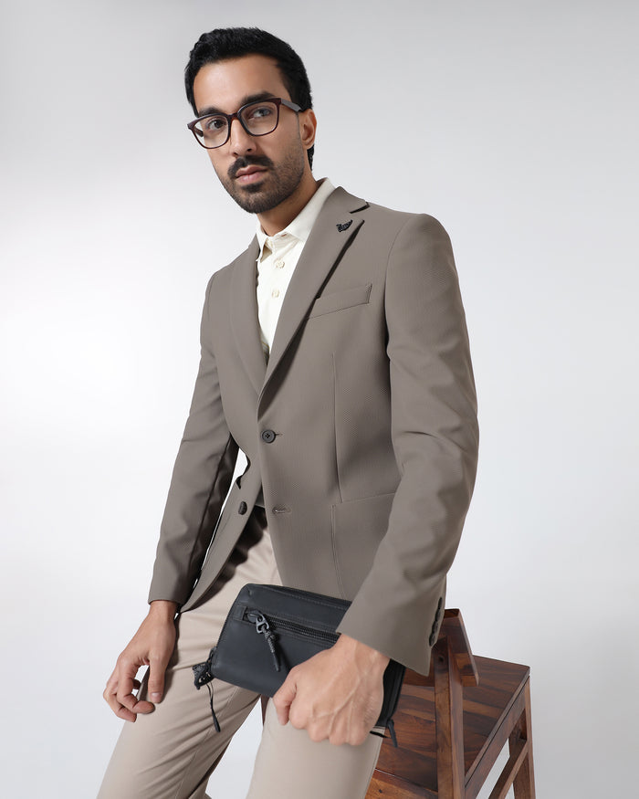 Brown TechPro Textured Blazer - Rodrygo