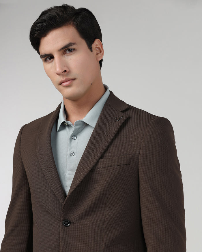 Brown Textured Blazer - Chris
