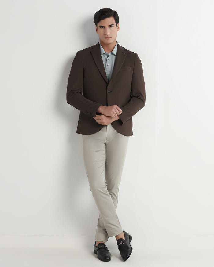 Brown Textured Blazer - Chris
