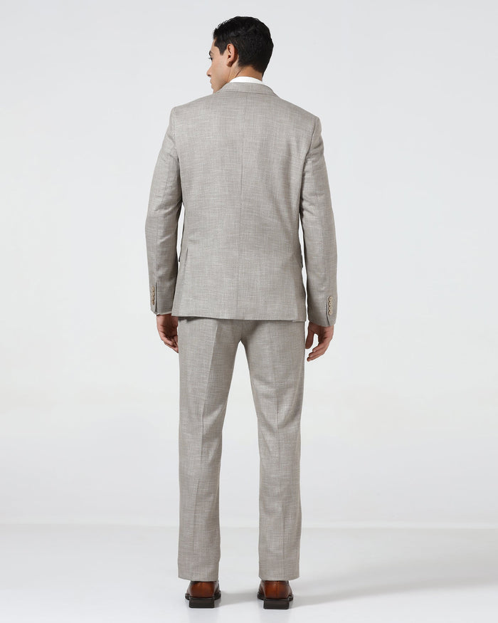 Brown Three Piece Textured Suit - Dayle