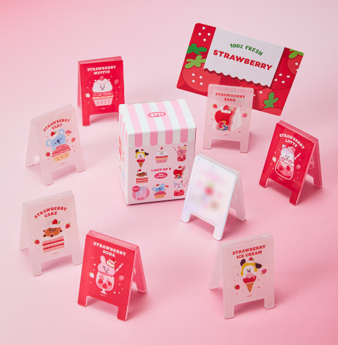 BT21 - STRAWBERRY PARTY RANDOM ACRYLIC MULTI CLIP - COKODIVE