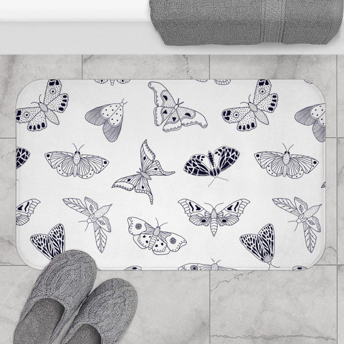 Modern Butterflies Bath Mat, Contemporary Shower Mats, Modern Bath Rugs, Bathroom Bath Mat, Modern Bathroom Decor, Minimalist Bath