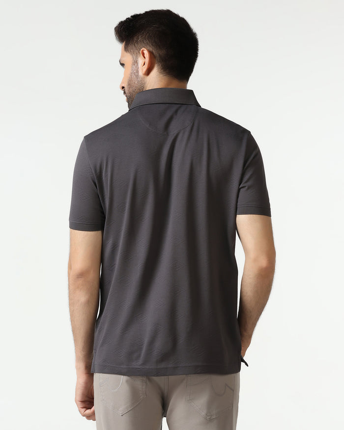 Charcoal Textured Polo - Wayne