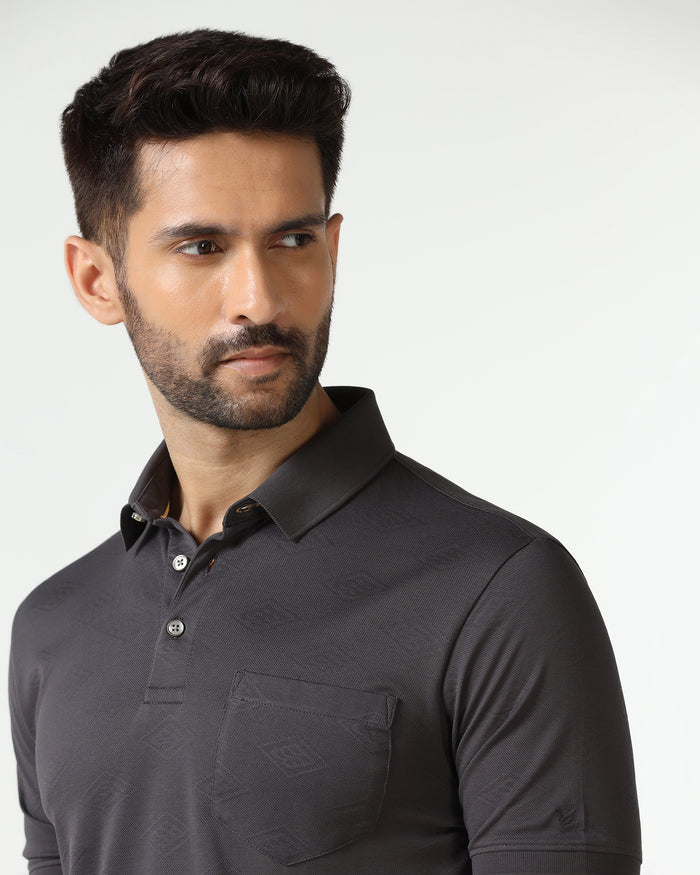 Charcoal Textured Polo - Wayne