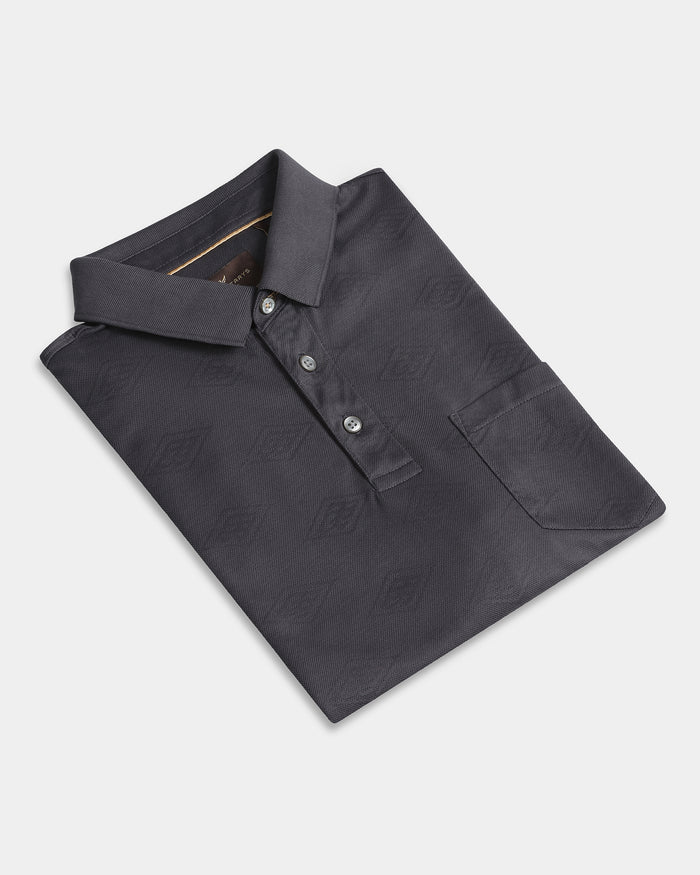 Charcoal Textured Polo - Wayne