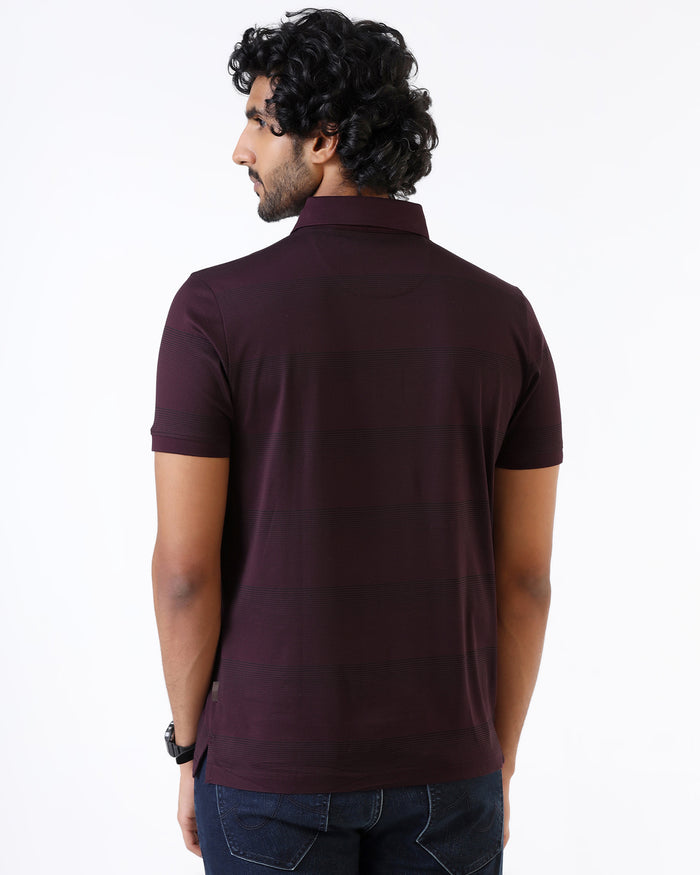 Cherry Lacquer Stripe Polo - Tip