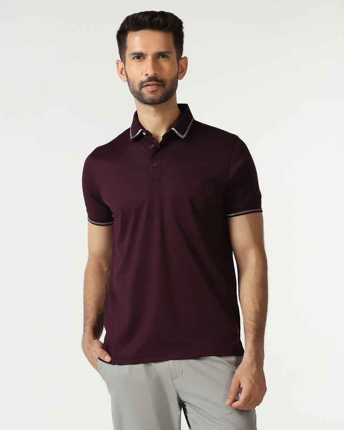 Cherry Lacqueruer Solid Polo - Mond
