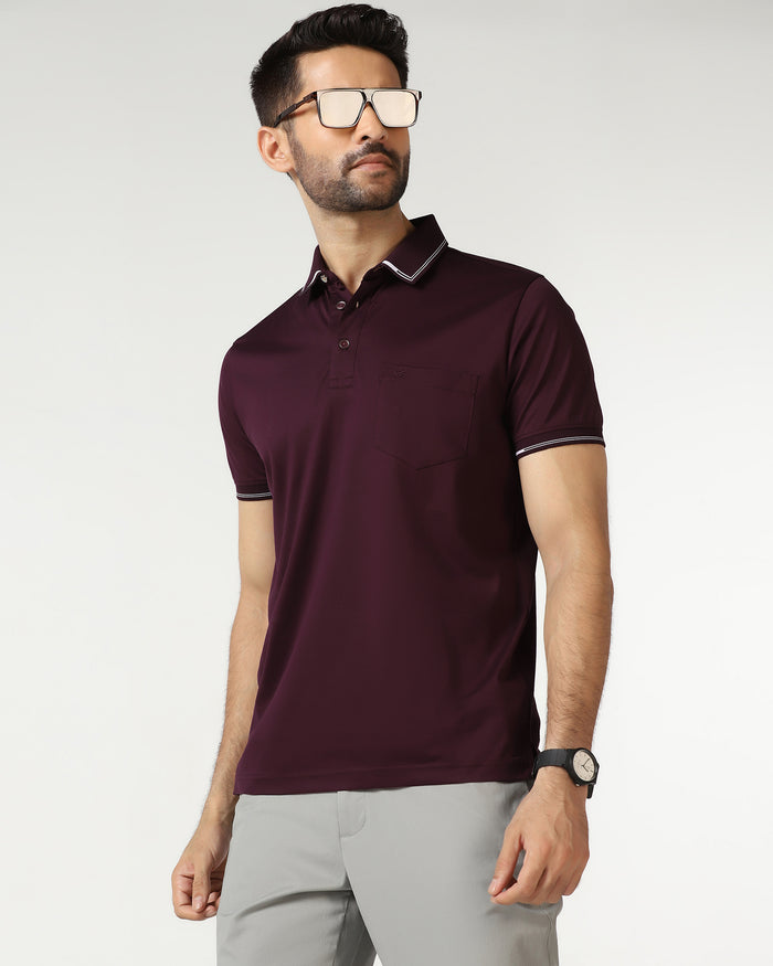 Cherry Lacqueruer Solid Polo - Mond