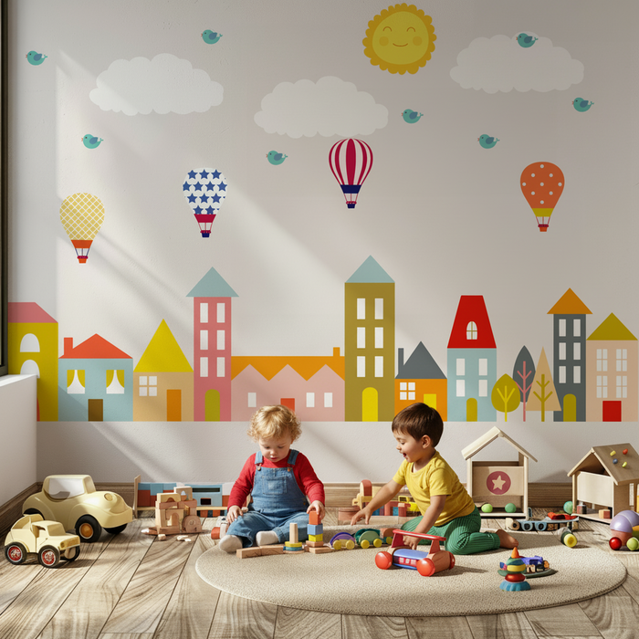 Kids Wall Decals City Scene, Wall Decals Kids, Wall Stickers, Kids Wall Art, Nursery Wall Decor, Baby Wall Decor, Made in Canada | Pippa + June