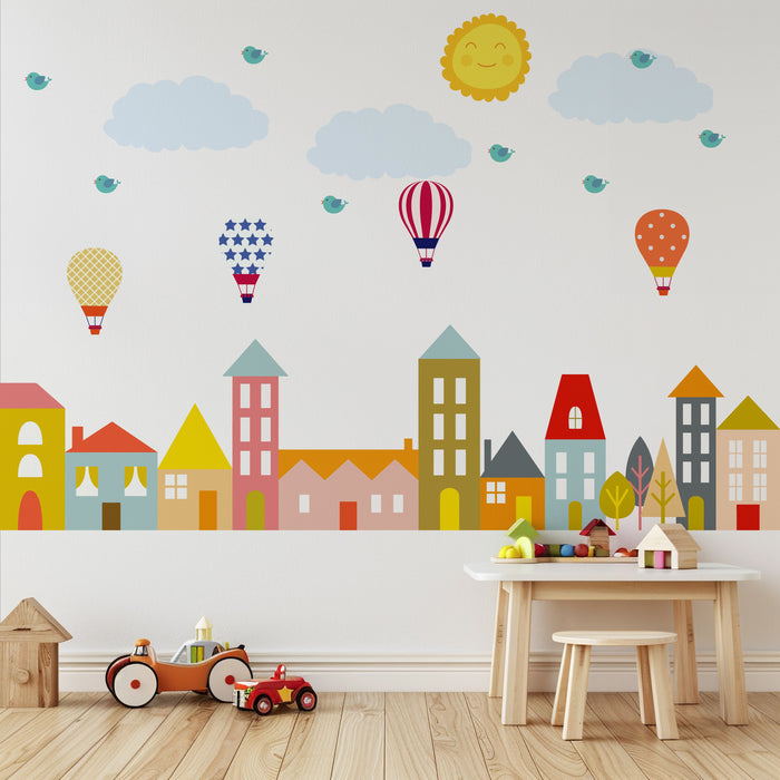 Kids Wall Decals City Scene, Wall Decals Kids, Wall Stickers, Kids Wall Art, Nursery Wall Decor, Baby Wall Decor, Made in Canada | Pippa + June
