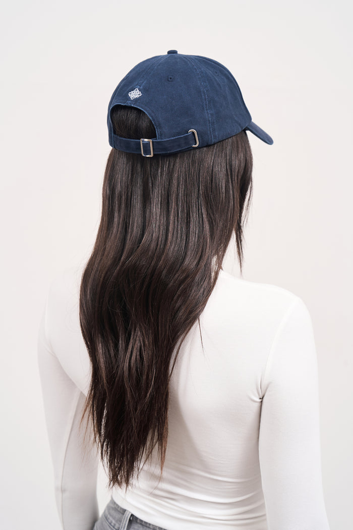 COUTURE EMBLEM WASHED CAP - NAVY