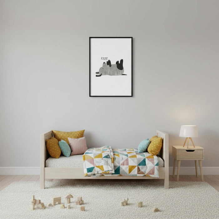 Kids Art Print Cute Doggy Sleeping, Kids Wall Art, Nursery Art Prints, Kids Wall Decor, Nursery Wall Art, Kids Modern Art Prints, Kids Bedroom Wall Decor, Made in the USA | Pippa + June
