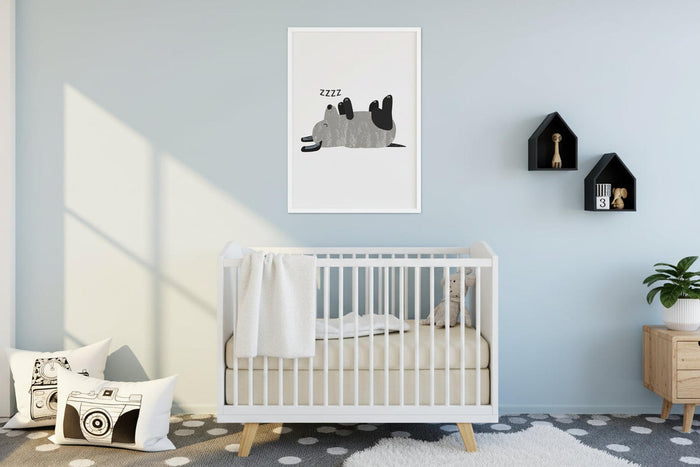 Kids Art Print Cute Doggy Sleeping, Kids Wall Art, Nursery Art Prints, Kids Wall Decor, Nursery Wall Art, Kids Modern Art Prints, Kids Bedroom Wall Decor, Made in the USA | Pippa + June