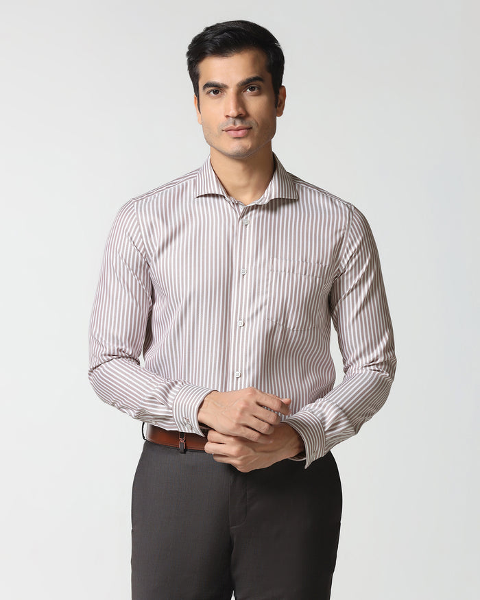 Dusty Pink Non Iron Stripe Shirt - Radius