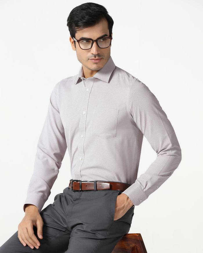 Dusty Pink Non Iron Textured Shirt - Rise