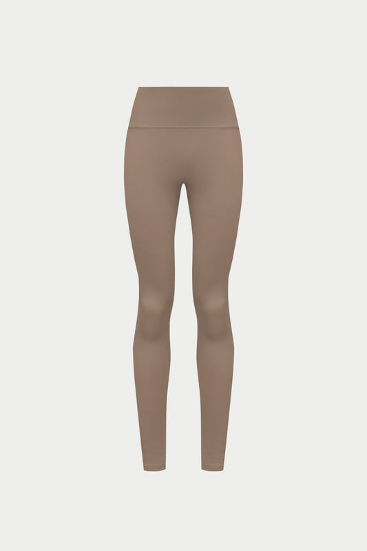 EMBLEM STRETCH SCULPTING LEGGINGS - COCOA