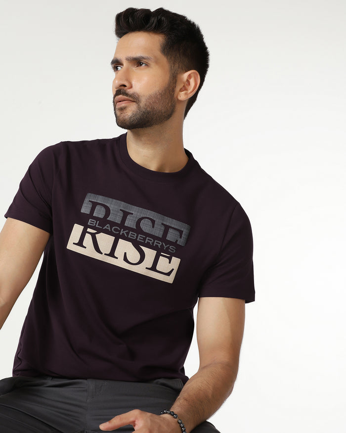Fig Crew Neck Solid T-Shirt - Rise