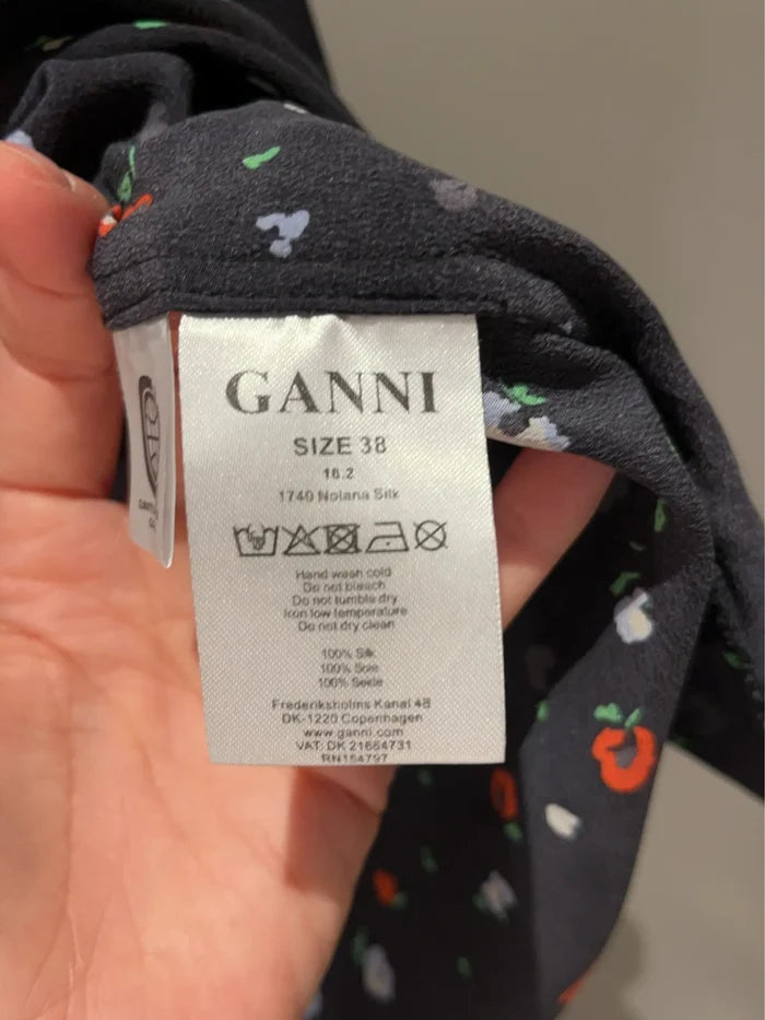 Ganni Notana Silk-sidenskjorta