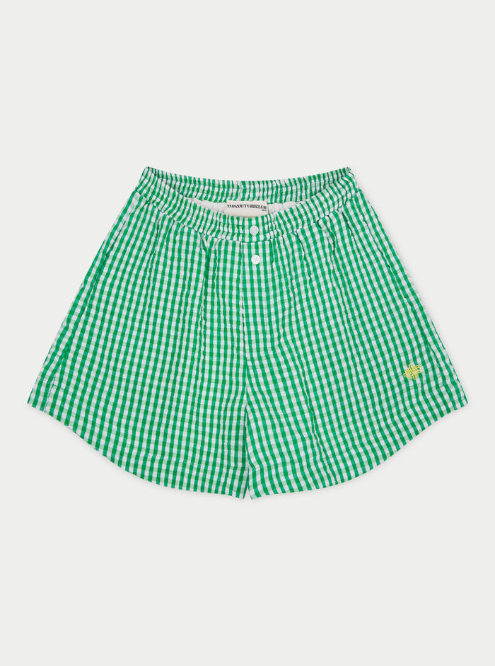 GINGHAM SHORTS - GREEN