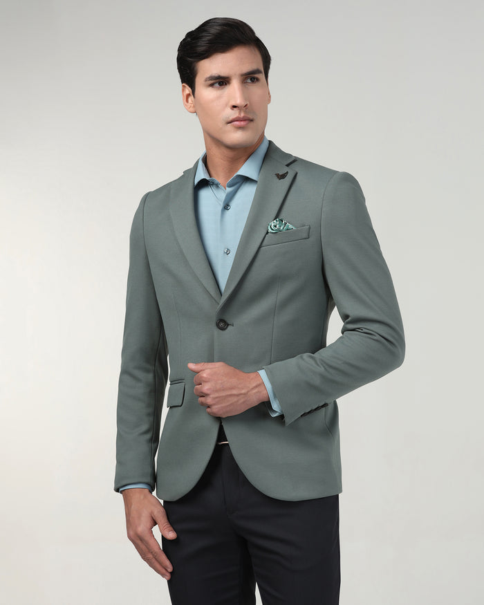 Green Textured Blazer - Lionel