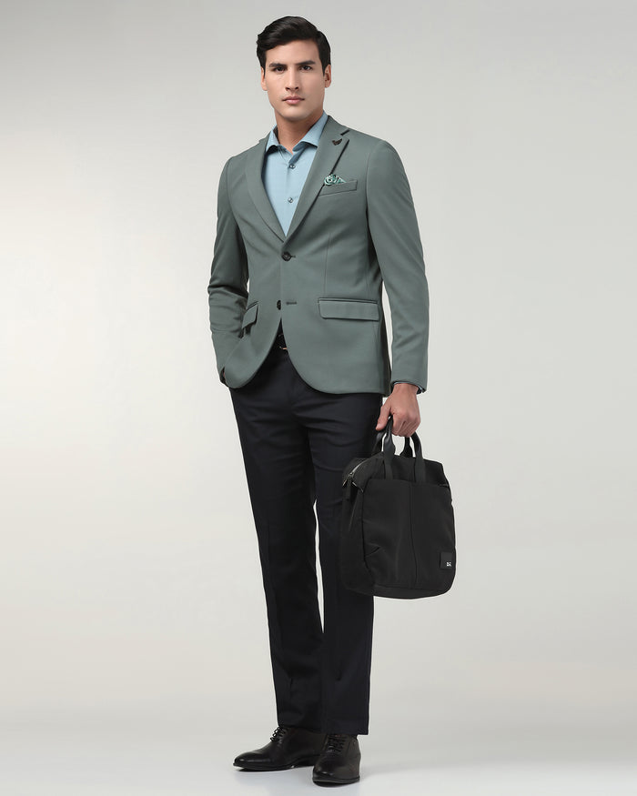 Green Textured Blazer - Lionel