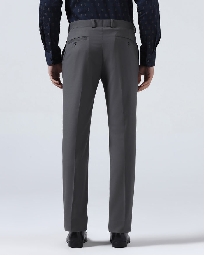 Grey Solid Trouser - Liano