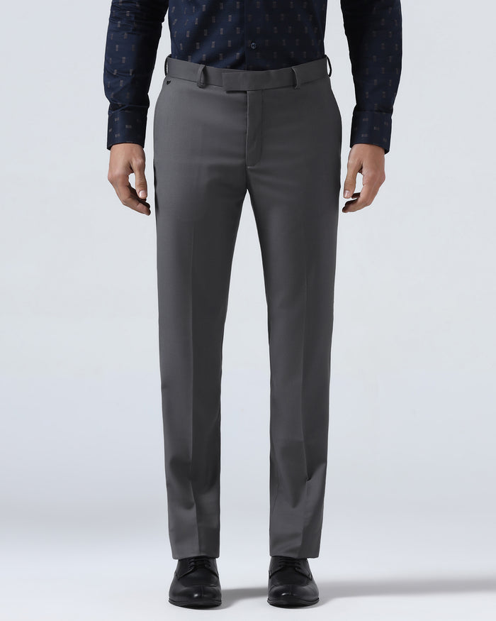 Grey Solid Trouser - Liano