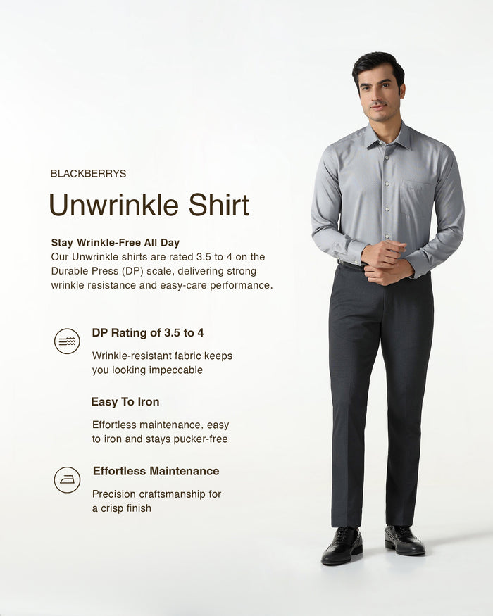 Grey Unwrinkle Textured Shirt - Relate