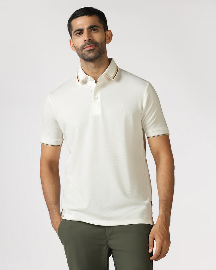 Ivory White TechPro Textured Polo - Titan